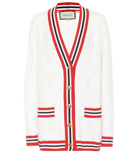 gucci long white cardigan|Gucci cardigan sale.